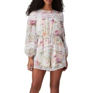 ELLIATT Floral Karishma Long sleeves Short Romper MEDIUM